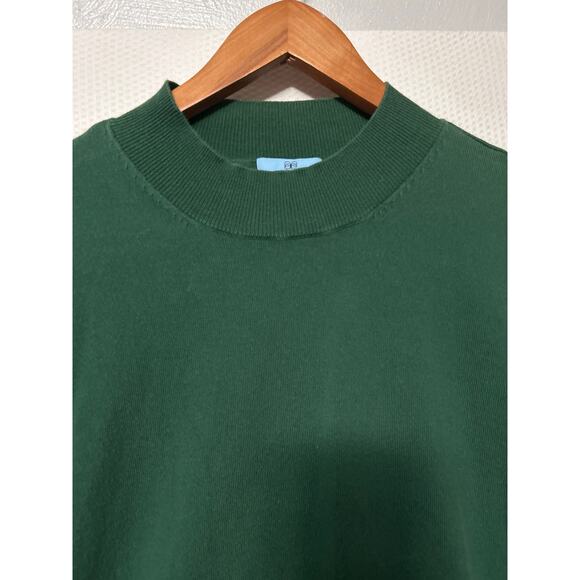 CeCe XL Green Mock Neck Sweater Textured Long Sleeve Knit Pullover Top - Picture 2 of 10